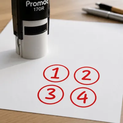 Number Grading Round Stamp