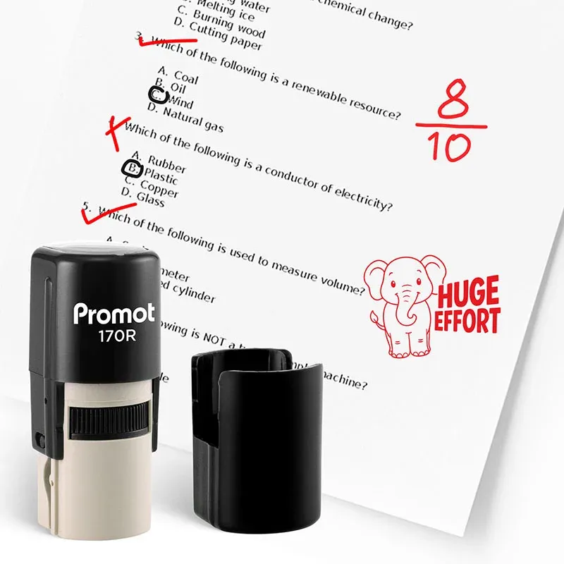 Elephant Huge Effort Round Teacher Ink Stamp - Character
