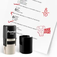 Elephant Huge Effort Round Teacher Ink Stamp - Character