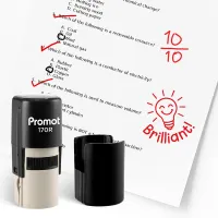 Bulb Brilliant Round Teacher Ink Stamp - Character
