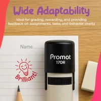Bulb Brilliant Round Teacher Ink Stamp - Character