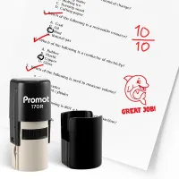 Dolphin Great Job Round Teacher Ink Stamp - Character