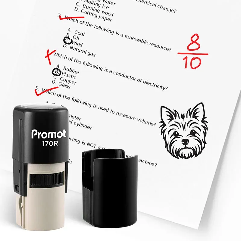 Dog Round Teacher Ink Stamp - Character