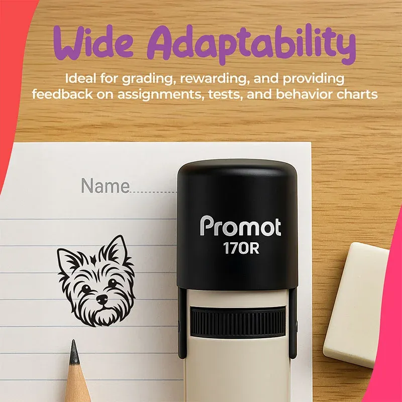 Dog Round Teacher Ink Stamp - Character