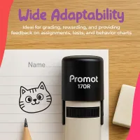 Cat Round Teacher Ink Stamp - Character