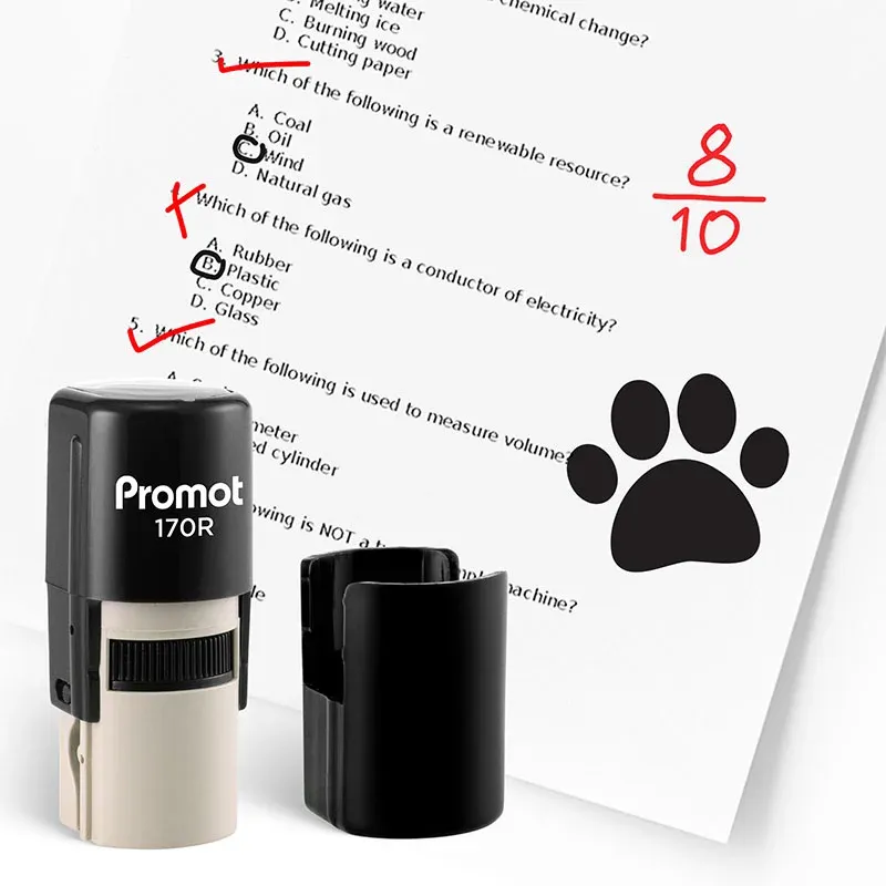 Paw Round Teacher Ink Stamp - Character