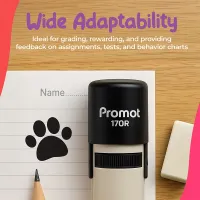 Paw Round Teacher Ink Stamp - Character