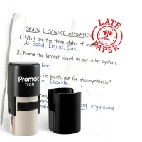 Late Paper Self-Inking Teacher Classroom Stamp - Comment