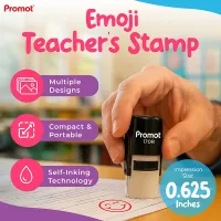 Happy Face Self-Inking Teacher Round Stamp - Emoji