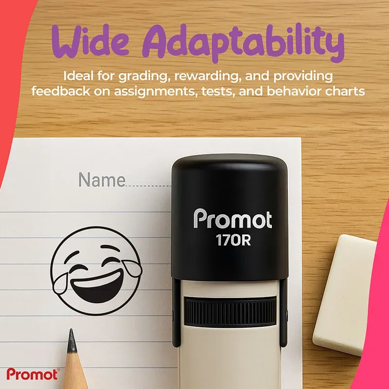 Laughing Tears Self-Inking Teacher Round Stamp -Emoji