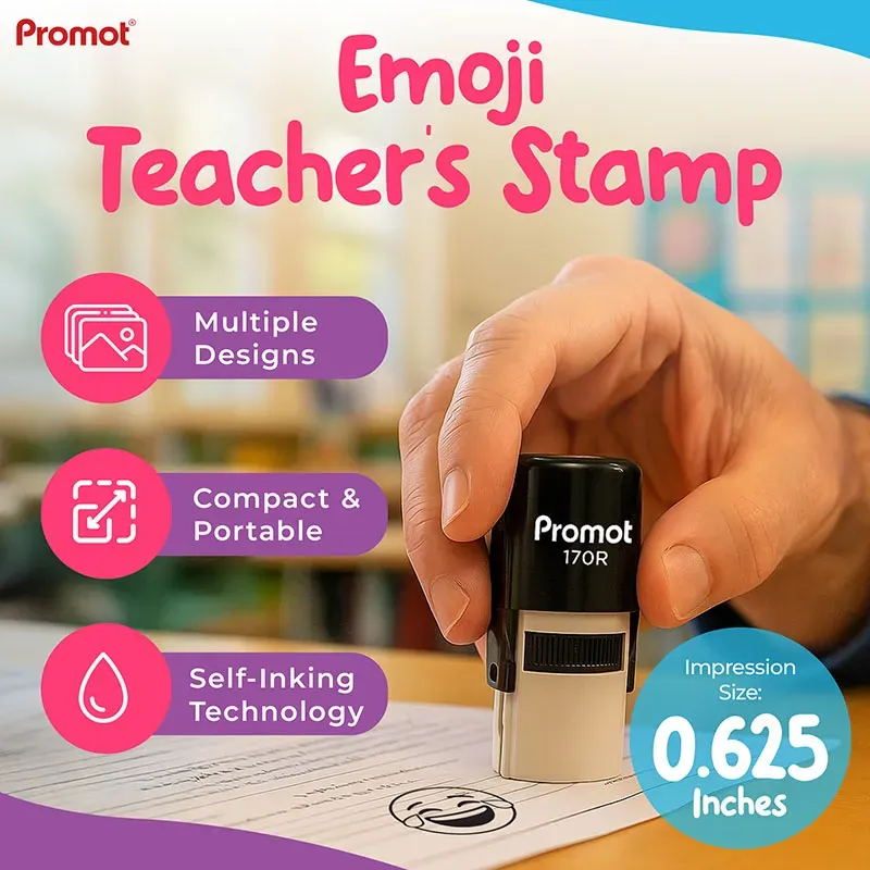 Laughing Tears Self-Inking Teacher Round Stamp -Emoji