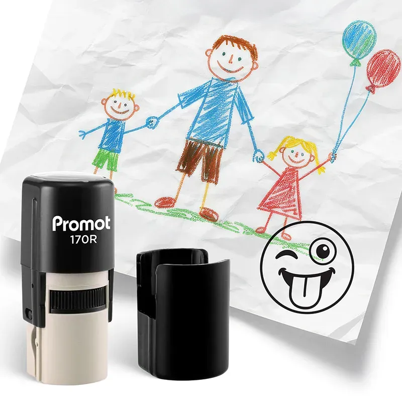 Winking Tongue Self-Inking Teacher Round Stamp - Emoji