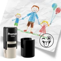 Winking Tongue Self-Inking Teacher Round Stamp - Emoji
