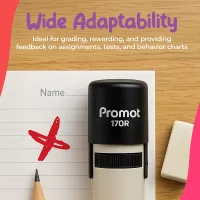 Cross (X) Self-Inking Teacher Stamp Round Stamp - Grading
