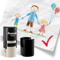 Checkmark (√) Self-Inking Teacher Round Stamp - Grading