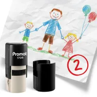 Number 2 Self-Inking Teacher Round Stamp - Grading
