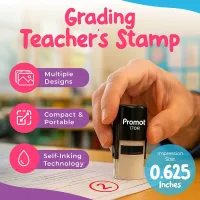 Number 2 Self-Inking Teacher Round Stamp - Grading