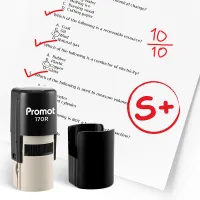 S+ Self-Inking Teacher Round Stamp - Grading