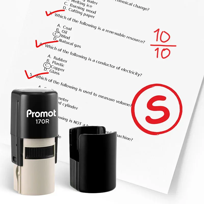 S Self-Inking Teacher Round Stamp - Grading