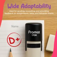 D+ Self-Inking Teacher Round Stamp - Grading