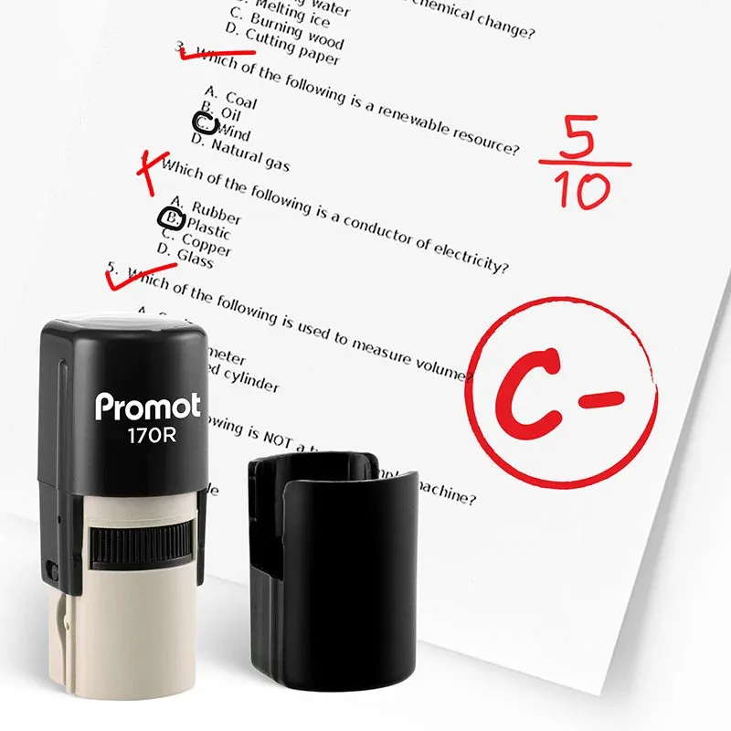 C- Self-Inking Teacher Round Stamp - Grading