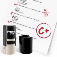 C+ Self-Inking Teacher Round Stamp - Grading