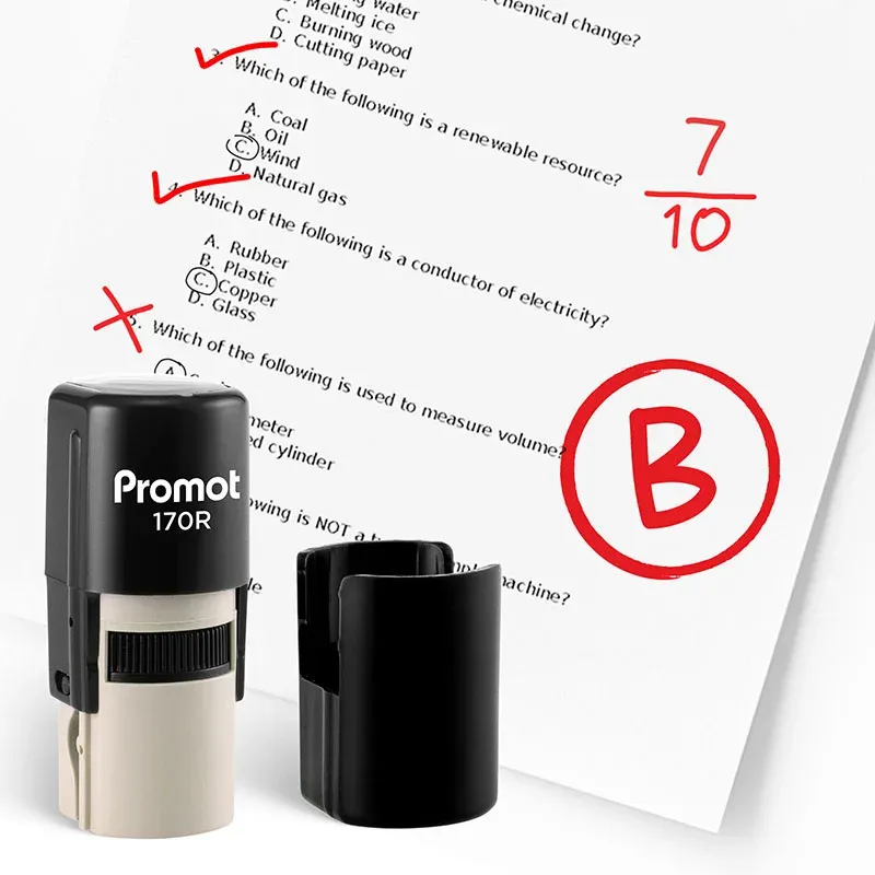 B Self-Inking Teacher Round Stamp - Grading