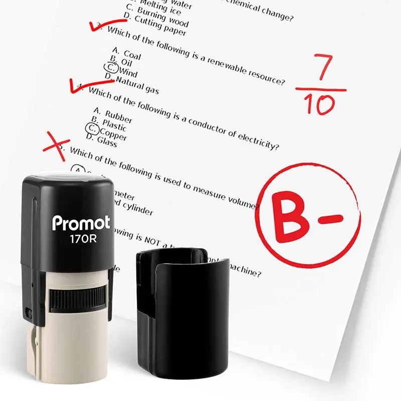 B- Self-Inking Teacher Round Stamp - Grading