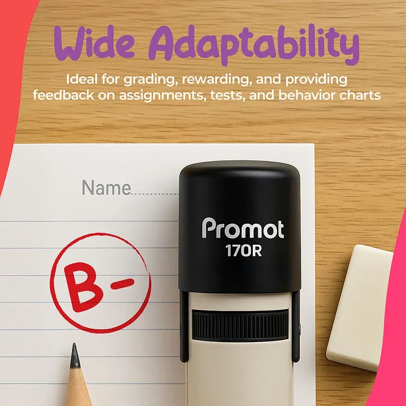 B- Self-Inking Teacher Round Stamp - Grading