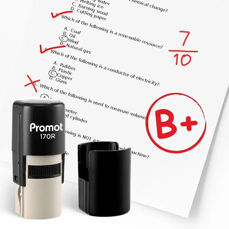 B+ Self-Inking Teacher Round Stamp - Grading