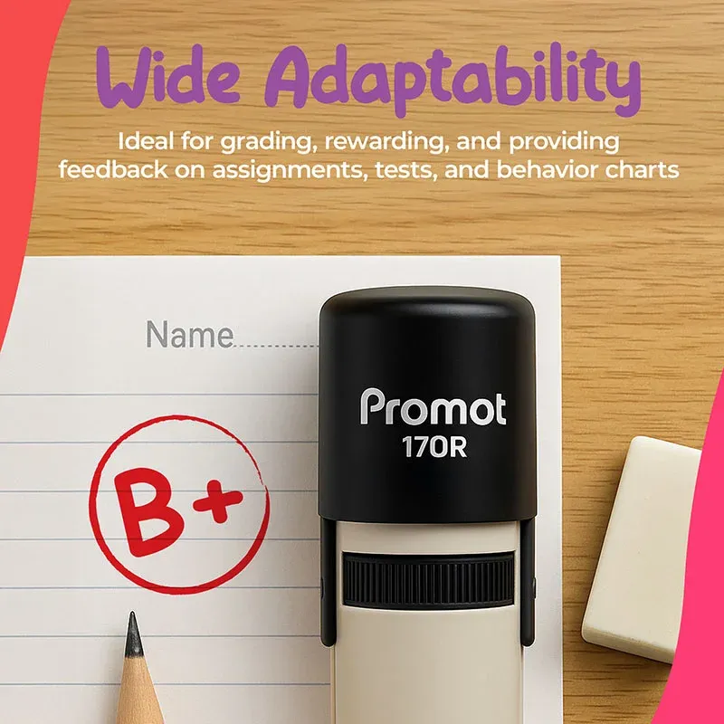 B+ Self-Inking Teacher Round Stamp - Grading