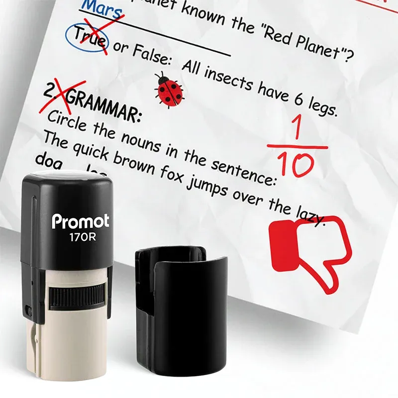 Thumbs Down  Self-Inking Teacher Stamp Round Stamp - Symbol
