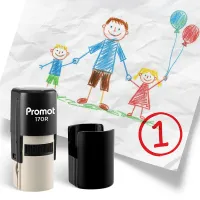 Number 1 Self-Inking Teacher Round Stamp - Grading