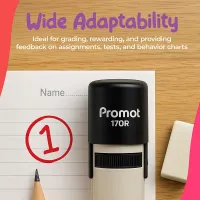 Number 1 Self-Inking Teacher Round Stamp - Grading