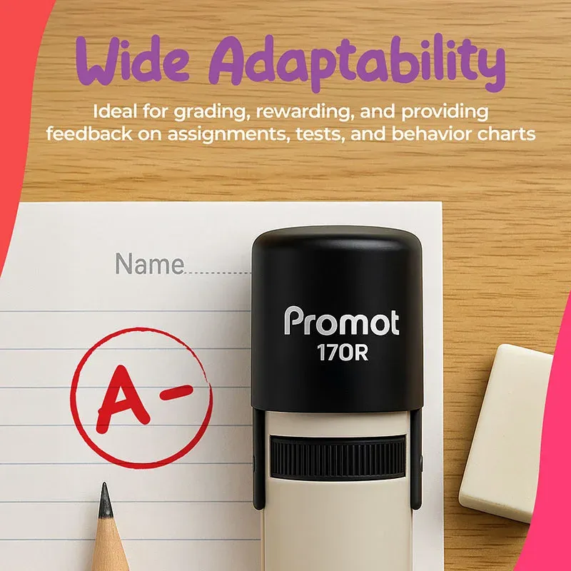 A- Self-Inking Teacher Round Stamp - Grading