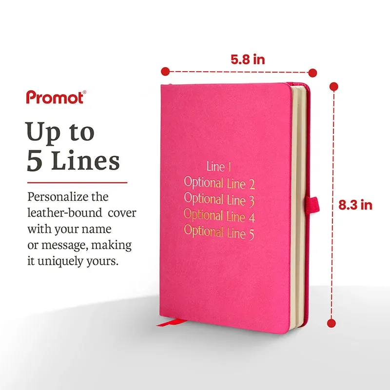 Personalized A5 Leather Journal- Pink