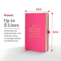 Personalized A5 Leather Journal- Pink