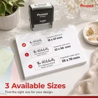 See all available impression sizes to choose the perfect large self-inking address stamp.