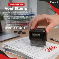 Pre inked stamps with built-in ink reservoir, delivering ultra-sharp VOID impressions, precise alignment, and a refillable design for long-lasting business use.
