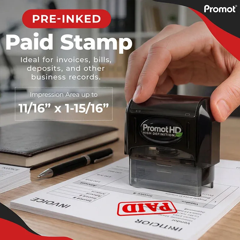 Paid Ink Stamp – Pre Inked Business Stamp for Invoices & Documents