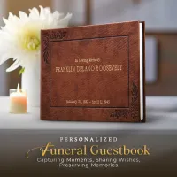Personalized Funeral Guest Book - Brown