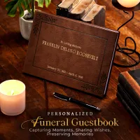 Personalized Funeral Guest Book - Brown