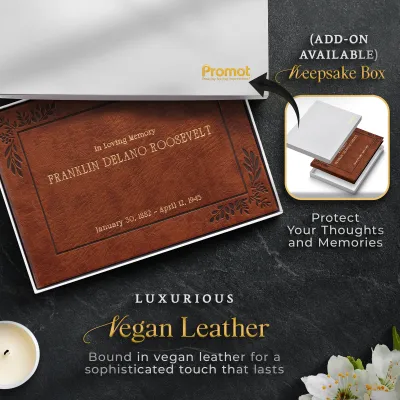 Personalized Funeral Guest Book - Brown
