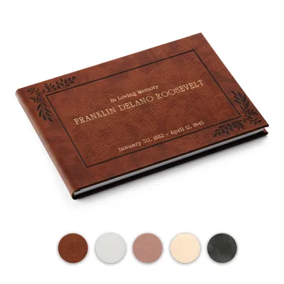 Personalized Funeral Guest Book - Brown