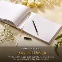 Personalized Funeral Guest Book - Gold