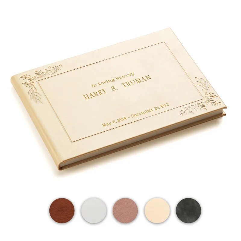 Personalized Funeral Guest Book - Gold