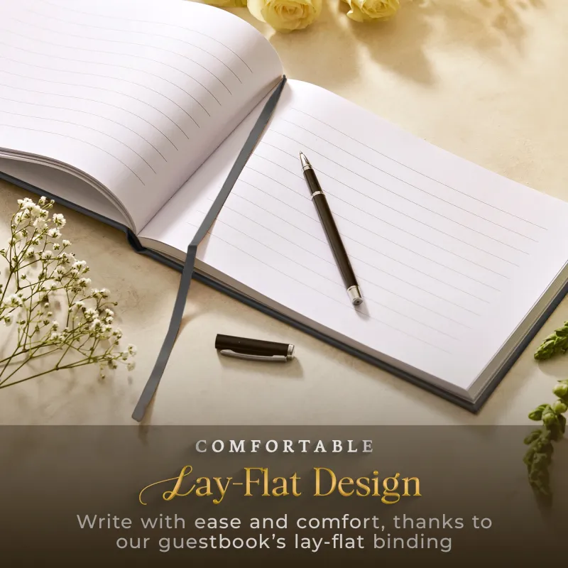 Personalized Funeral Guest Book - Charcoal