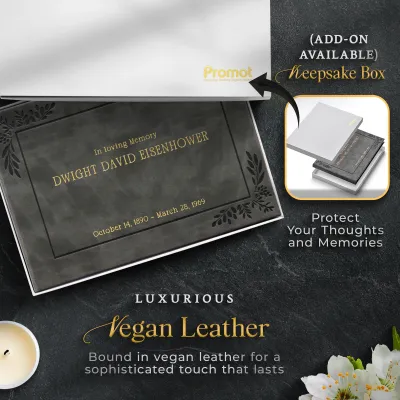 Personalized Funeral Guest Book - Charcoal