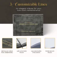 Personalized Funeral Guest Book - Charcoal
