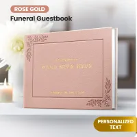 Personalized Funeral Guest Book - Rose Gold